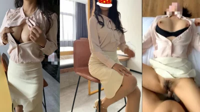 半推半就摸出感觉，揉着奶子呻吟很爽